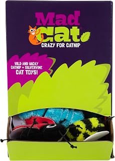 Mad Cat Buggin' Out Bug Cat Toys, Catnip and Silvervine Blend, Pack of 24