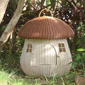 Dual-Use Pet Rattan Nest and Mushroom House, Raised Cat and Dog Bed, Brown, One Size