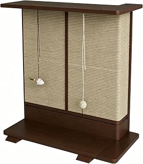 Cat Furniture Side Table with Sisal Scratcher, Wood End Table, Dark Brown