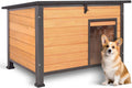 Brown insulated wooden outdoor dog house with an asphalt roof – view 5
