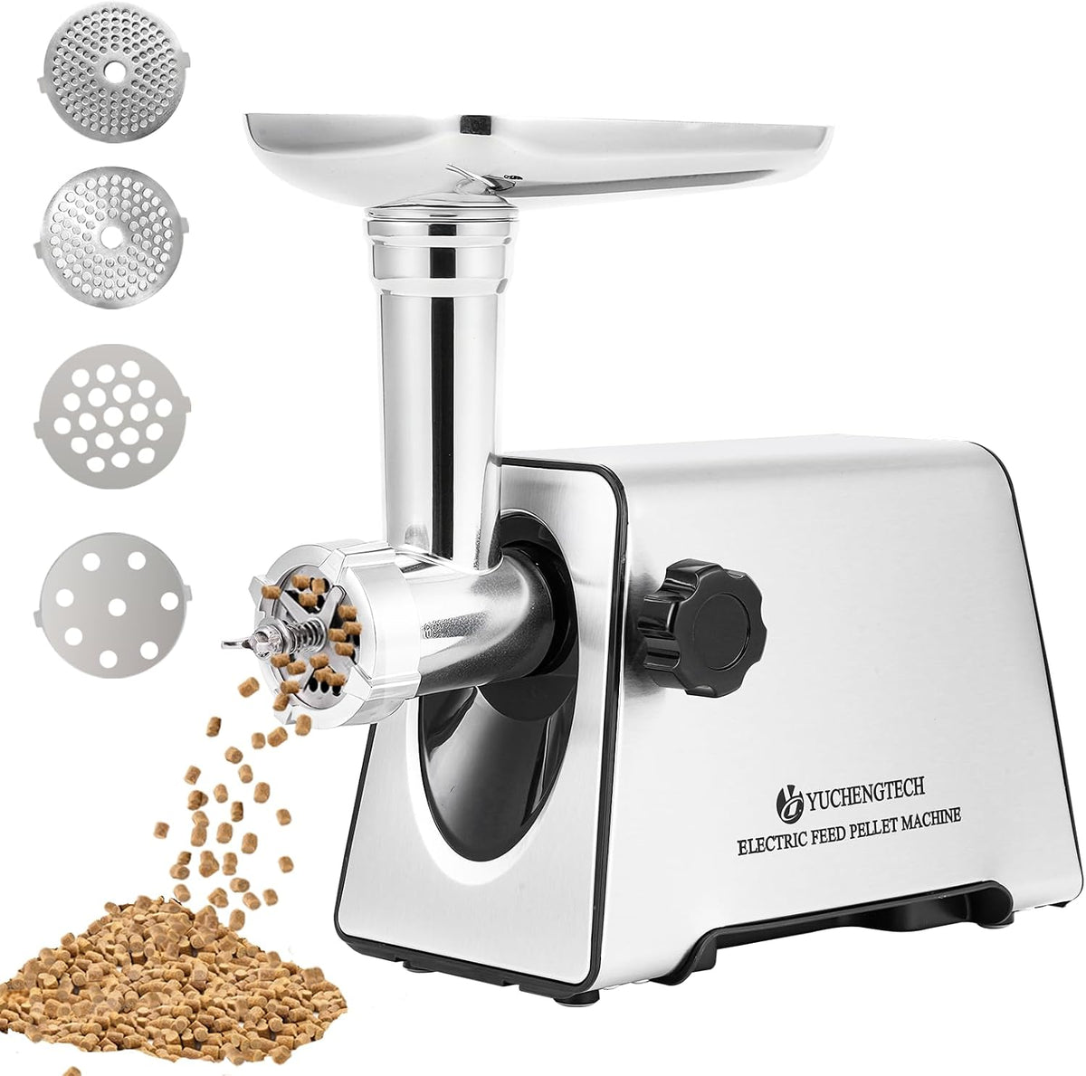Electric pet food pellet machine with interchangeable molds