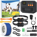 Underground dog fence transmitter with wire spool and two collars