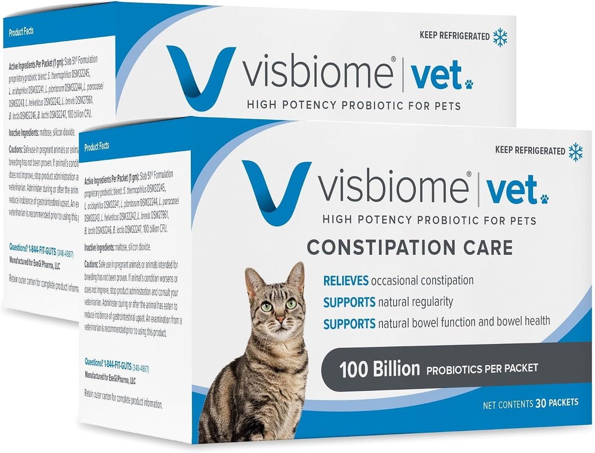 Box of multi-strain probiotic packets for cats