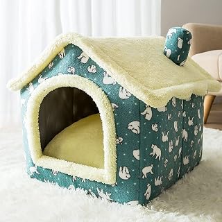Soft Enclosed Cat Bed Tent with Removable Cushion for Kittens and Puppies, Size S (Within 3.5KG)