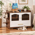 43-Inch Cat Litter Box Enclosure Cabinet with Litter Leak Runway