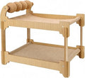 Breathable Wear-Resistant Tiered Wooden Cat Playground with Scratching Roller