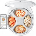 Off-white refrigerated automatic wet food cat feeder