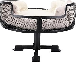 Cat Desk Bed, Stainless Steel Elevated Round Desktop Pet Bed