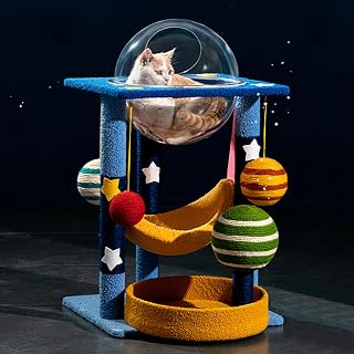66 cm Planet-Themed Cat Tree with Space Capsule Condo, Moon-Shaped Platform and Scratching Posts