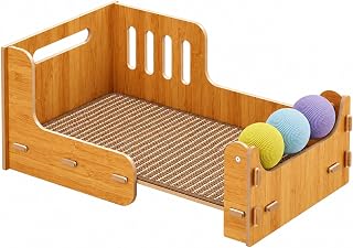 Sisal Cat Scratcher Lounge Bed with Scratching Board, Wear-Resistant, Multi-Functional, for Bedroom, Size L