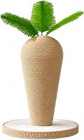 Carrot-Shaped Cat Scratching Surface, Textured, Space-Saving, for Kittens, Light Brown