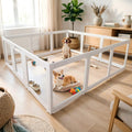 Clear acrylic modular pet playpen with door and white frame