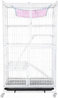 4-Tier Indoor Cat Kennel, Foldable Metal Wire Cage