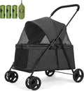 Mint green foldable dog stroller with open zipperless entry – view 6