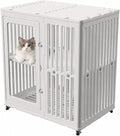Double-layer cat litter box enclosure catio on swivel wheels