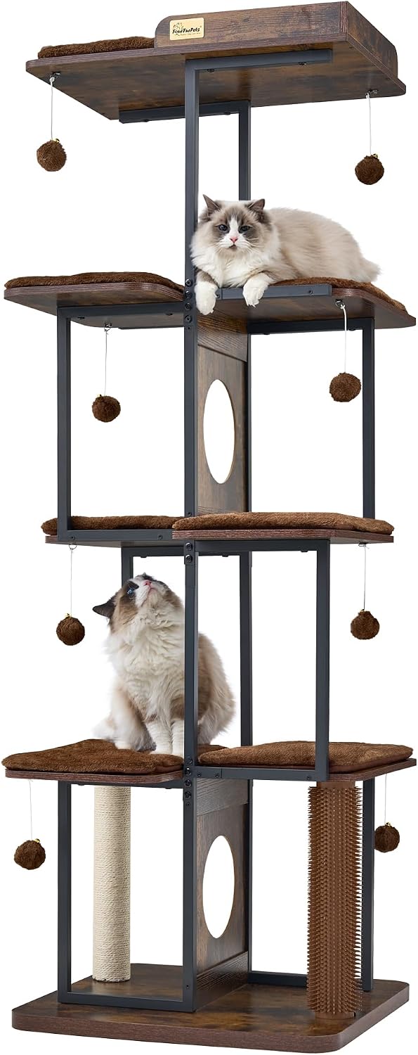 Tall 66 inch multi-level cat tree tower