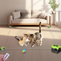 Green automatic cat chase toy with feather attractor and remote control