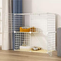 Large Cat Cage Playpen with Cat Nest, Hammock, Bowl, Litter Box and Ladder, 74 x 49 x 70 cm