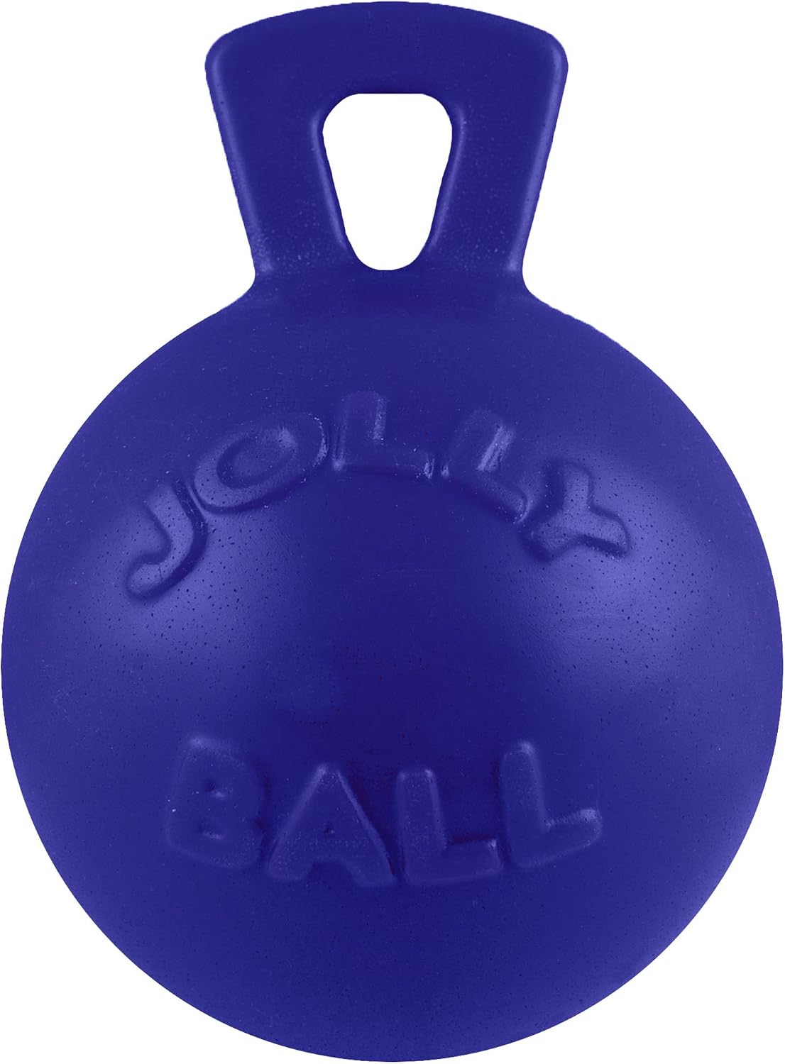 Blue 4.5 inch heavy duty ball dog toy with handle