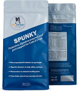 Spunky Digestive Supplement for Cats and Dogs with Probiotics, Digestive Enzymes and Joint Support, 3 lb