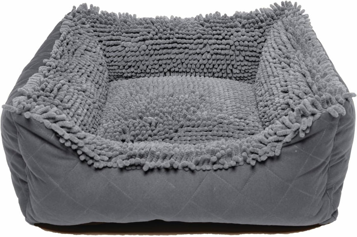 Cool grey microfiber lounger dog bed