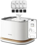 PETLIBRO Cordless Cat Water Fountain 3L/101oz Dockstream 2 with 4 Replacement Filters, App Monitoring, Stainless Steel Tray