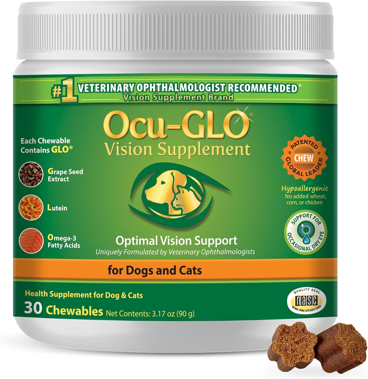 Jar of chewable eye supplement for dogs and cats – view 2