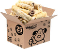 Bulk pack of long 9 to 10 inch beef cheek roll dog chews