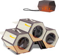 White and brown heated combined cat condo shelters