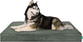 Dark olive water-resistant cooling gel mattress dog bed