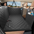 Hard bottom dog back seat extender with foam pad in a car