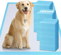 Stack of extra-large white dog pee pads with six absorbent layers