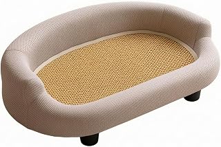 Indoor Pet Sofa Bed with Cooling Mat, Breathable, Raised Sides, for Living Room, Bedroom, Apartment, Grey