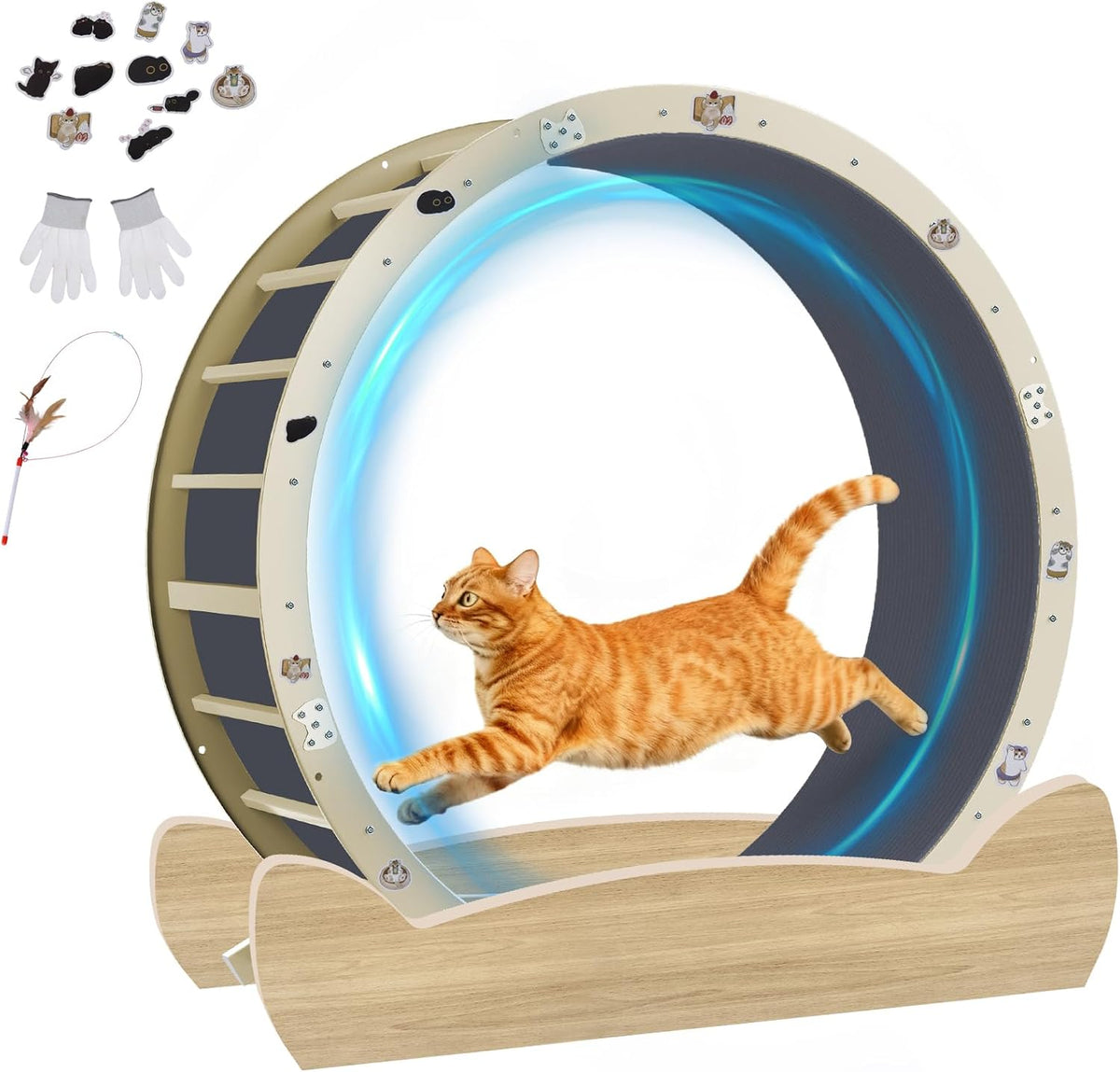 40 inch metal cat exercise wheel with carpet track and ear-shaped top – view 5