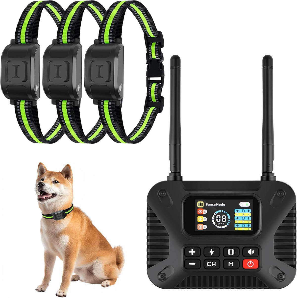 Portable wireless dog fence transmitter with rechargeable collar