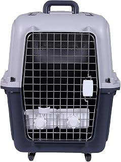 Large Dog Crate Pet Carrier with Trolley Style Design