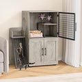 Modern 2-Tier Cat Litter Box Enclosure, Hidden Furniture with Two Floors, Fits 22" x 17" Litter Box, Grey