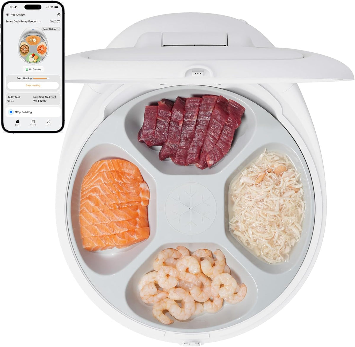 Off-white refrigerated automatic wet food cat feeder – view 6