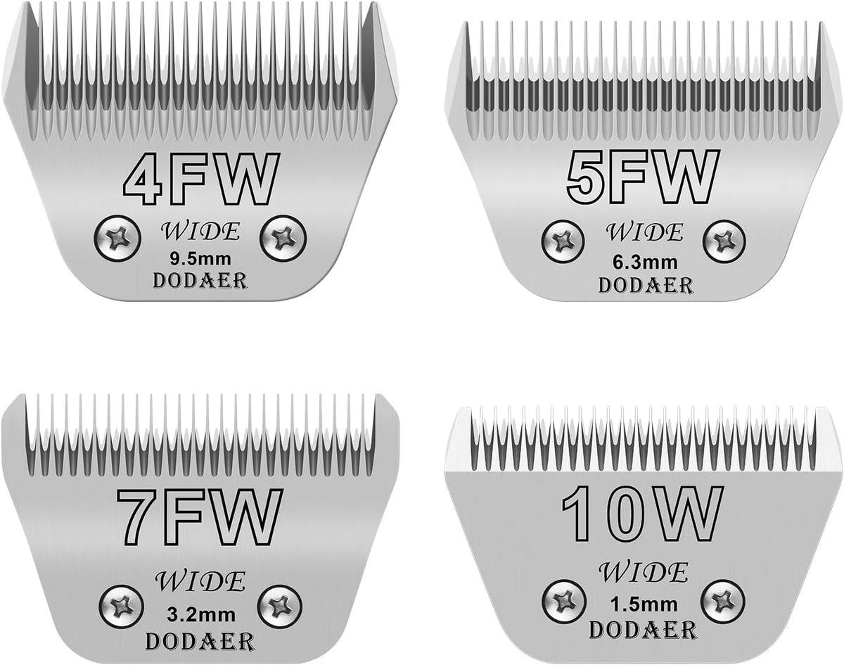 Set of eight ceramic dog clipper blades labeled by size – view 7