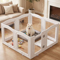 White clear acrylic 10-panel dog playpen with door – view 2