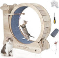 33.9 Inch Cat Wheel for Indoor Cats with Scratcher, Shelf and Teasers