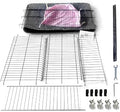 4-Tier Cat Cage with Wheels, 53.5 Inch Foldable Iron Crate
