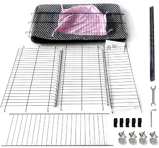 4-Tier Cat Cage with Wheels, 53.5 Inch Foldable Iron Crate