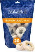 Pile of beef rawhide donut dog chews – view 3