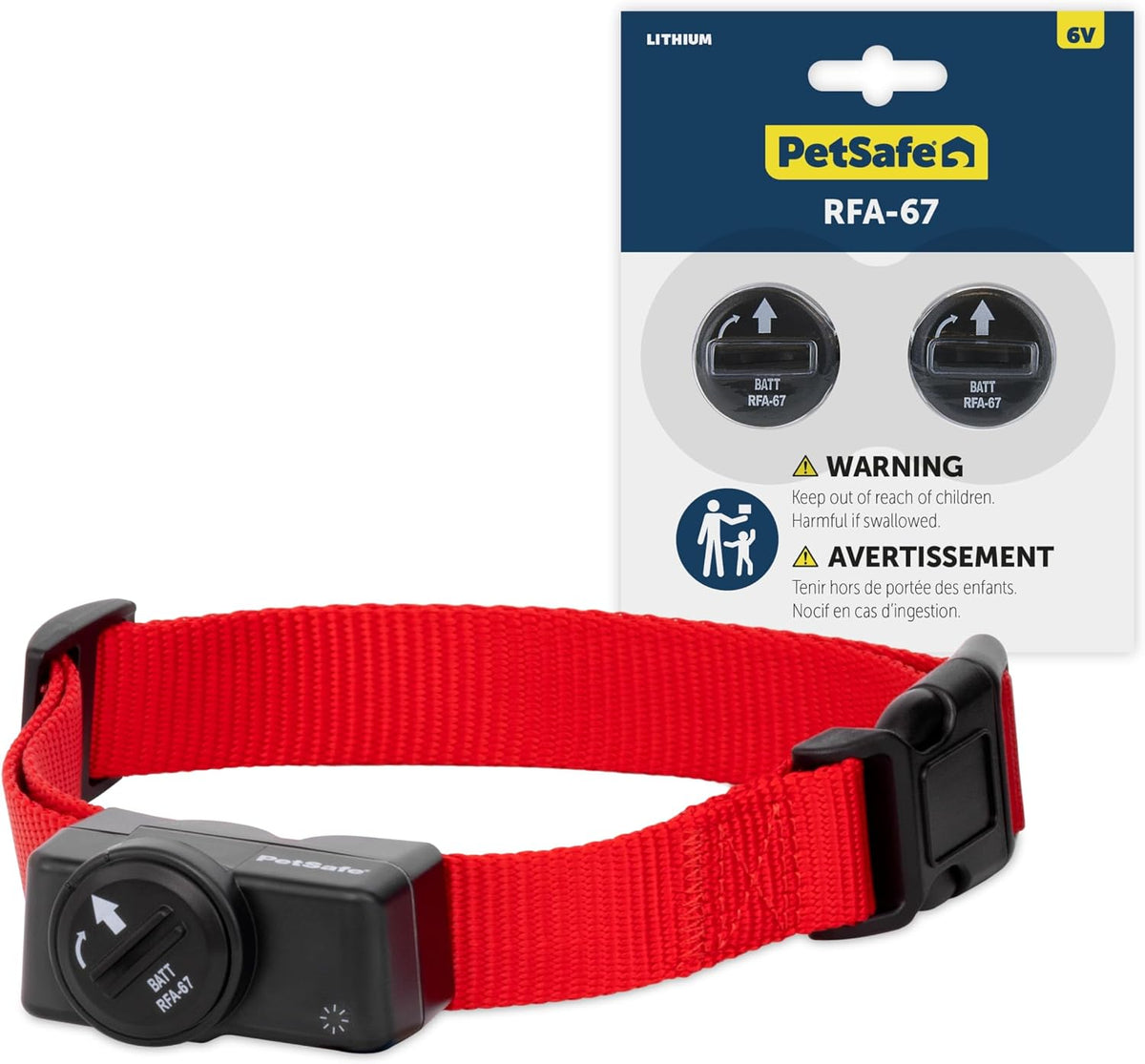 Wireless pet fence receiver collar with spare battery