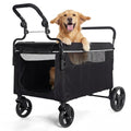 Grey dual entry dog stroller wagon with air mesh cabin – view 2