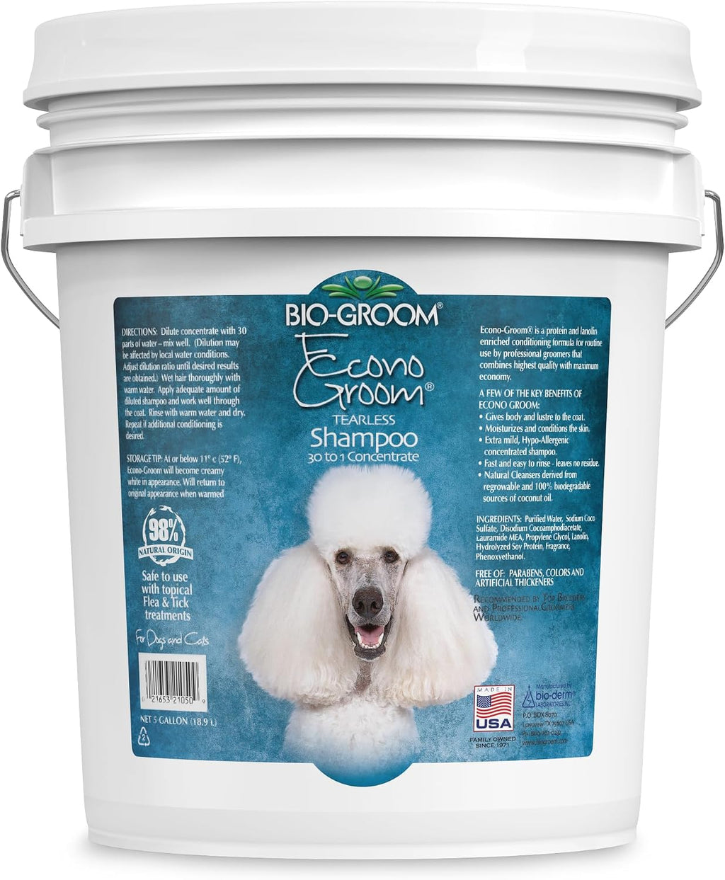 2.5 gallon jug of tearless concentrated dog and cat shampoo – view 2