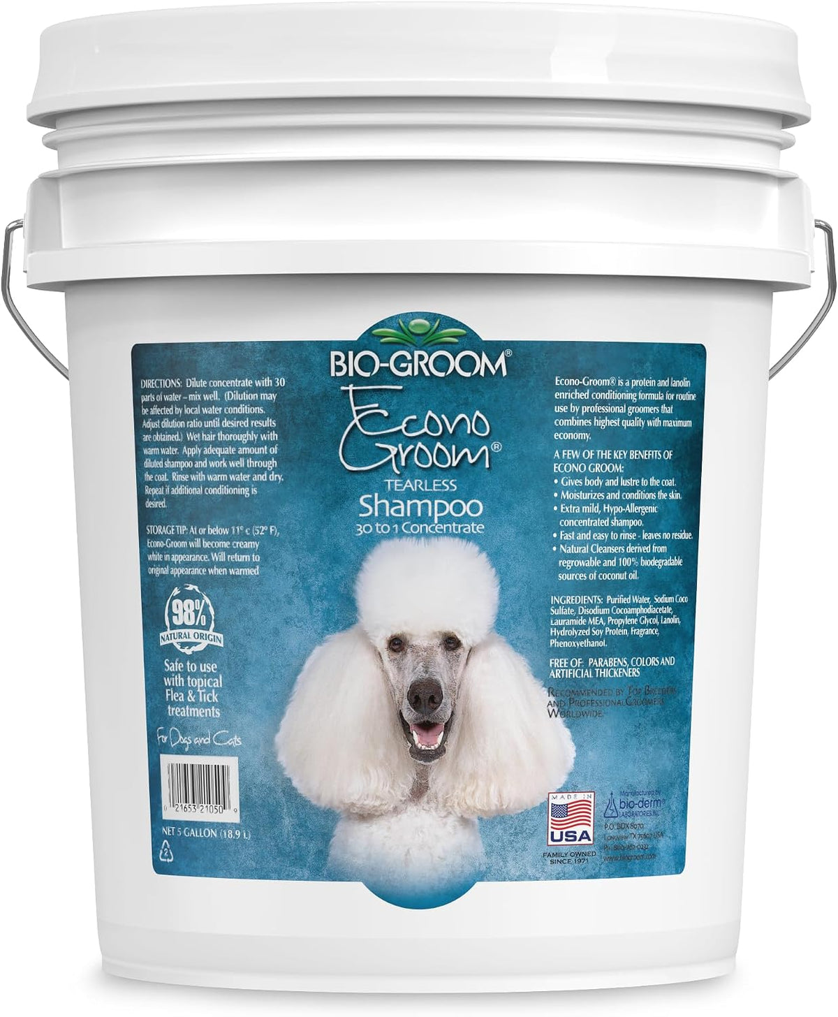 2.5 gallon jug of tearless concentrated dog and cat shampoo – view 2
