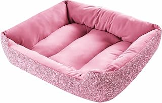 Pet Bed with Sparkling Rhinestones, Soft Velvet, for Dogs and Cats, Pink, Large, Sold Individually