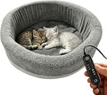 5V Electric Heated Kitten Bed, Plush Warming Cushion with Timer